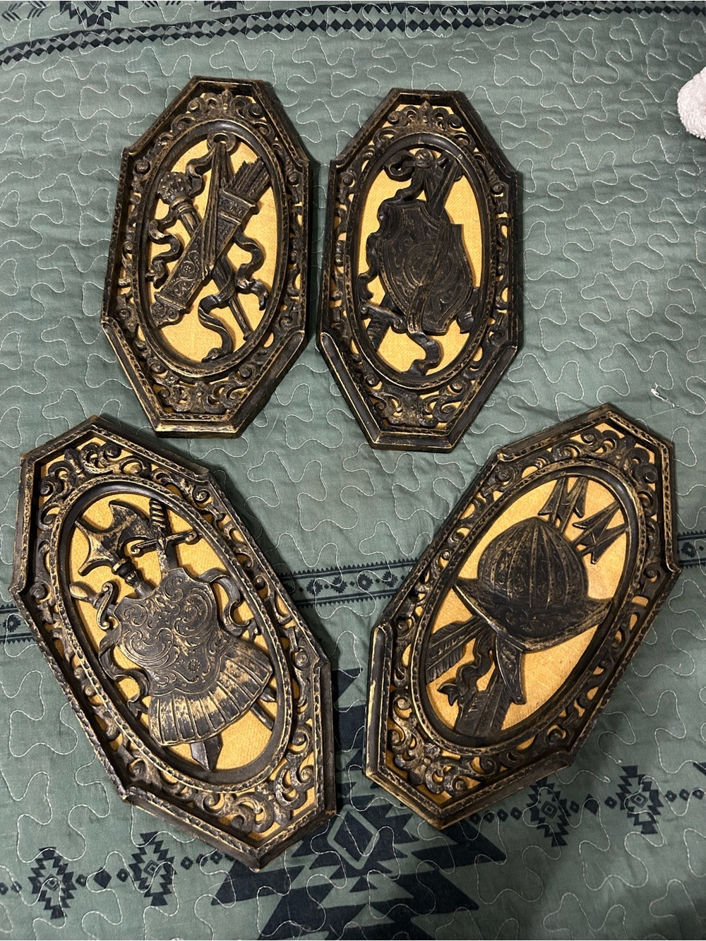 Vintage medieval wall plaques